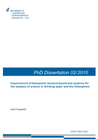 Bioreporter Bacteria-Based Test Systems
