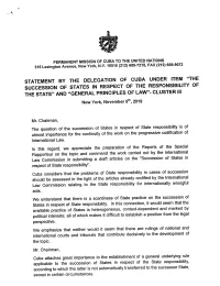 Cuba Statement (Cluster III) -- Report of the ILC on the Work of Its Seventy
