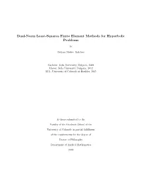 Dual-Norm Least-Squares Finite Element Methods for Hyperbolic Problems