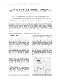 Effectiveness of Using River Insect Larvae As an Index of Cu, Zn and As Contaminations in Rivers, Japan