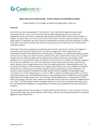 Green Field Data Center Design – Water Cooling for Maximum Efficiency