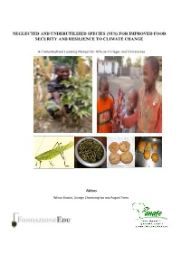 Neglected and Underutilized Species (Nus)
