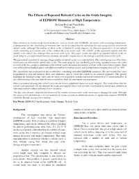 The Effects of Repeated Refresh Cycles on the Oxide Integrity of EEPROM Memories at High Temperature by Lynn Reed and Vema Reddy Tekmos, Inc