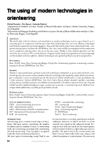 The Using of Modern Technologies in Orienteering