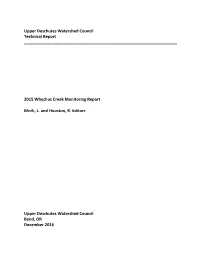 2015 Whychus Creek Monitoring Report