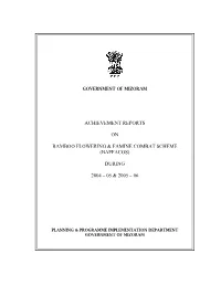 Achievement Reports on Bamboo Flowering & Famine Combat Scheme