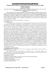 Experimental Study on Connecting Rod Structure Behavior Using Modal Analysis R