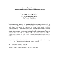 Jump-Diffusion Processes: Volatility Smile Fitting and Numerical Methods for Pricing