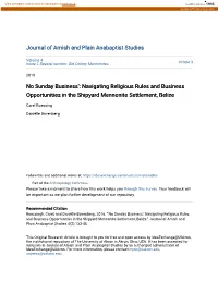 Navigating Religious Rules and Business Opportunities in the Shipyard Mennonite Settlement, Belize