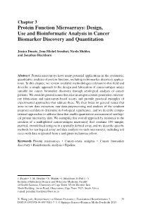 Protein Function Microarrays: Design, Use and Bioinformatic Analysis in Cancer Biomarker Discovery and Quantitation