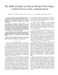 The KISS Principle in Software-Defined Networking