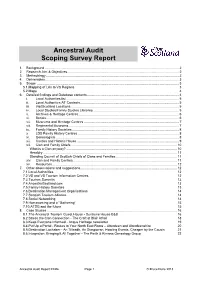 Ancestral Audit Scoping Survey Report