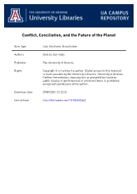 Conflict, Conciliation, and the Future of the Planet