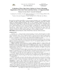 Evaluation of Three Open Source Software in Terms of Managing Repositories of Electronic Theses and Dissertations: a Comparison Study