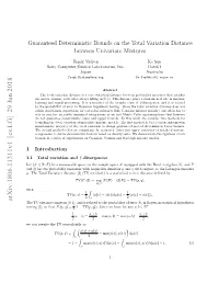 Guaranteed Deterministic Bounds on the Total Variation Distance Between Univariate Mixtures