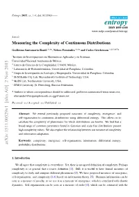 Measuring the Complexity of Continuous Distributions