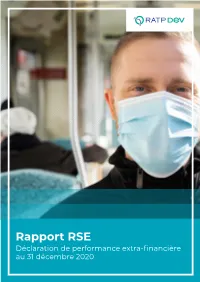 Rapport RSE – Déclaration De Performance Extra-Financière Au 31 Décembre 2020