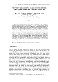 The Performance of a Spark-Ignition Engine Fuelled with Natural Gas and Gasoline