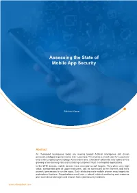 Assessing the State of Mobile App Security