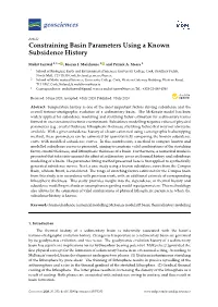 Constraining Basin Parameters Using a Known Subsidence History