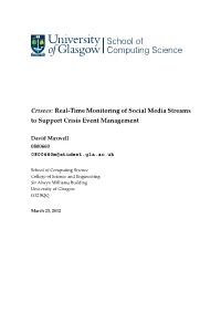 Crisees: Real-Time Monitoring of Social Media Streams to Support Crisis Event Management