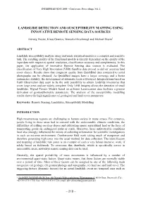 Landslide Detection and Susceptibility Mapping Using Innovative Remote