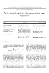 Projections Onto Order Simplexes and Isotonic Regression