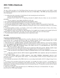 2021 NDRA Rulebook