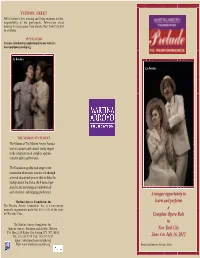 A Unique Opportunity to Learn and Perform a Complete Opera Role In