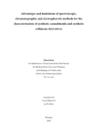 Advantages and Limitations of Spectroscopic, Chromatographic and Electrophoretic Methods for the Characterisation of Synthetic Cannabinoids and Synthetic