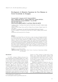 Development of Allometric Equations for Tree Biomass in Forest Ecosystems in Paraguay