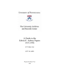 Guide, Edwin E. Aubrey Papers (UPT 50 A895)