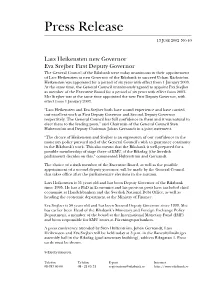Lars Heikensten New Governor Eva Srejber First