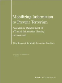 Mobilizing Information to Prevent Terrorism Accelerating Development of a Trusted Information Sharing Environment