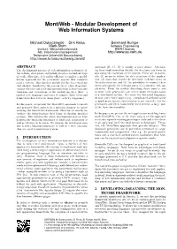Montiweb - Modular Development of Web Information Systems