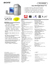 PCV-RS520 Spec Sheet.Qxd (Page 1)