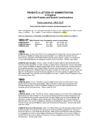 PROBATE & LETTERS of ADMINISTRATION in England With