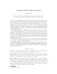 Quadratic Forms Over Local Rings