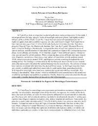 Activity Patterns of Costa Rican Bat Species Orsi 1 Activity Patterns Of