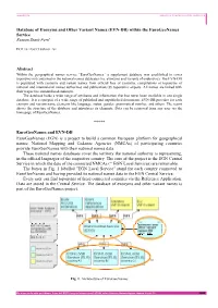 Database of Exonyms and Other Variant Names (EVN-DB) Within the Eurogeonames Service Roman Stani-Fertl