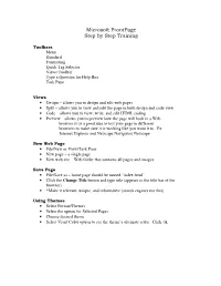 Microsoft Frontpage Step by Step Training