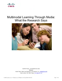 Multimodal Learning Through Media: What the Research Says