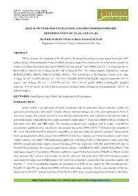 Onium Method for Extraction and Spectrophotometric Determination of Zn (Ii) and Co (Ii)