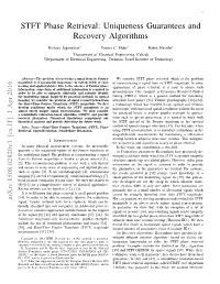 STFT Phase Retrieval: Uniqueness Guarantees and Recovery Algorithms