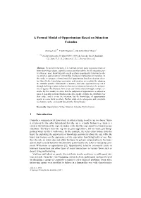 A Formal Model of Opportunism Based on Situation Calculus