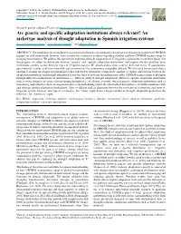 An Archetype Analysis of Drought Adaptation in Spanish Irrigation Systems
