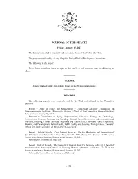 Journal of the Senate 01/15/2021