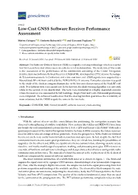 Low-Cost GNSS Software Receiver Performance Assessment