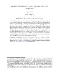 Re-Assessing Elite-Public Gaps in Political Behavior∗