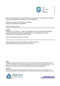 Some Reflections on the Construct of Emancipatory Accounting: Shifting Meaning and the Possibilities of a New Pragmatism
